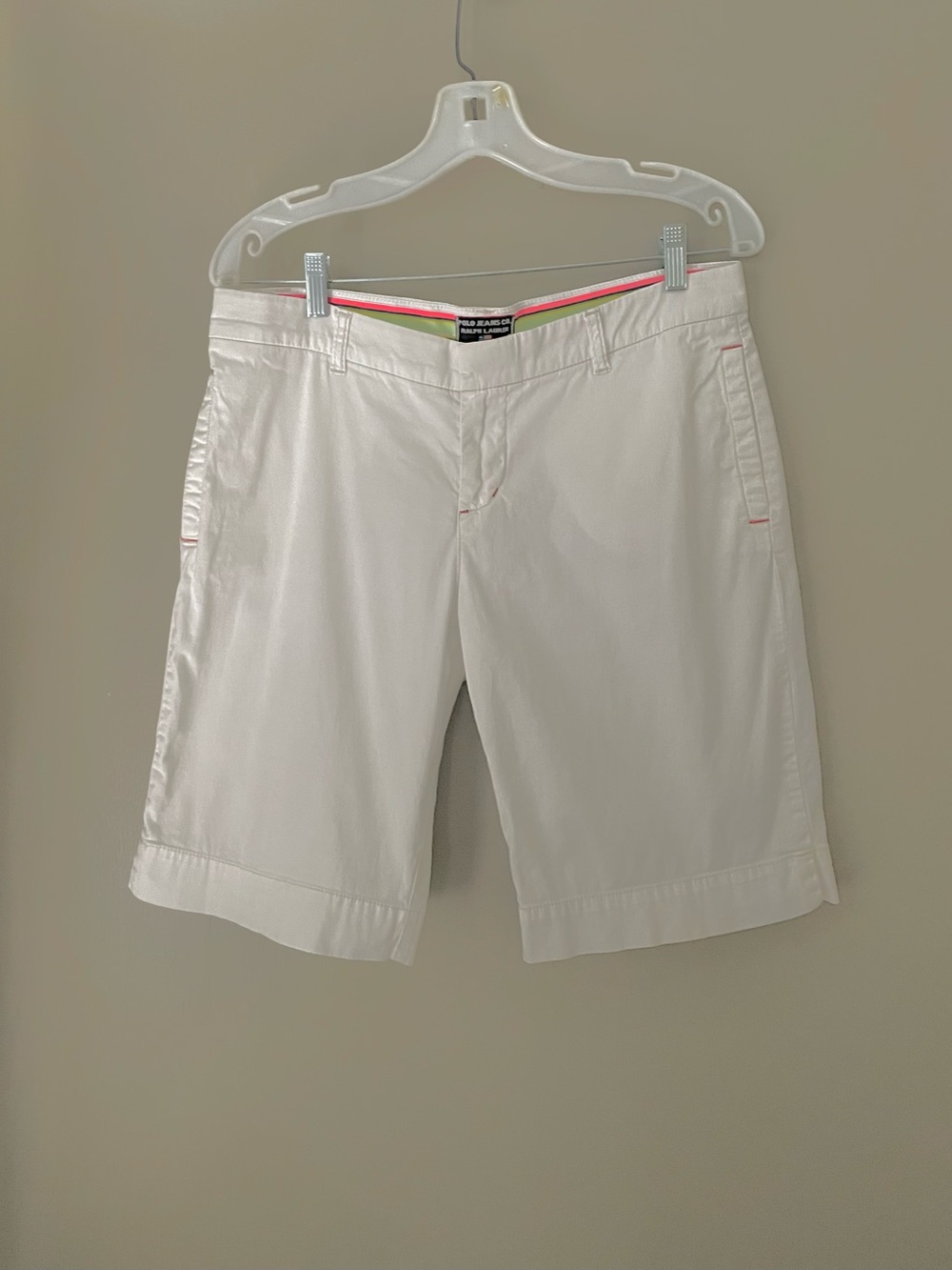 Polo by Ralph Lauren White Flat-Front Bermuda Shorts